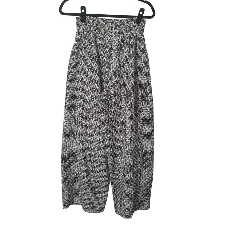 Bishop + Young Super Chill Wide Leg Pant Tile Print Brown Cream Size M - Picture 4 of 11